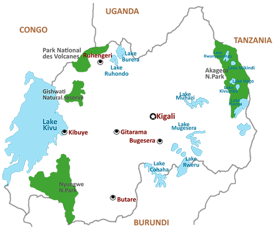 Rwanda Tourist Map